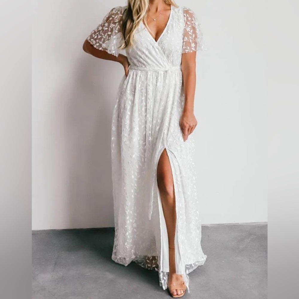 Baltic Born White Lace Maxi Dress